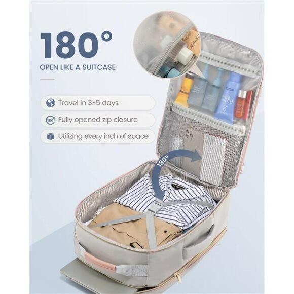 Carry On Travel Backpack 40L Airline Approved Laptop Bag with Packing Cubes - Picture 4 of 7